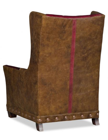 Luxury Leather & Upholstered Furniture Club armchair with custom stitching 54659