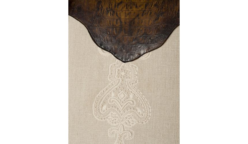 Luxury Leather & Upholstered Furniture Club armchair with gator embossed leather 64659