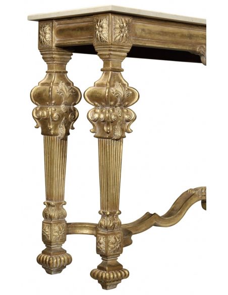 Console & Sofa Tables Gold Antique Finish, marble top, hand carved. Console table 593550