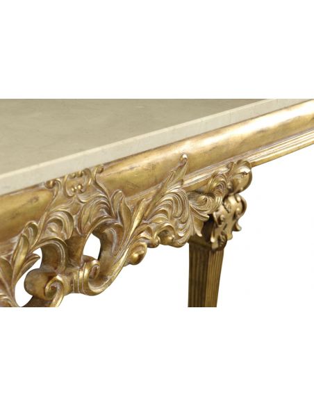 Console & Sofa Tables Gold Antique Finish, marble top, hand carved. Console table 593550