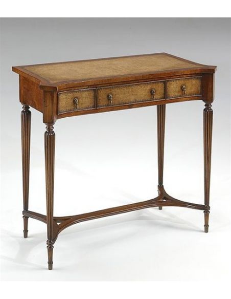 Console-table-leather-inlay