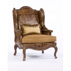 Luxury Leather & Upholstered Furniture Cool Croc Leather and Fabric Accent Chair
