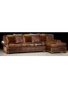Luxury Leather & Upholstered Furniture Couch with chaise lounge. High end furniture and furnishings. 46