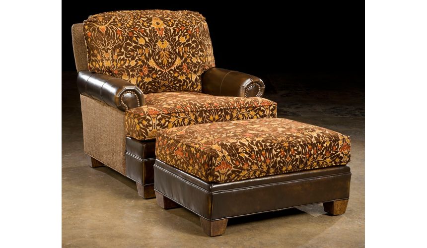 Luxury Leather & Upholstered Furniture Cozy family room arm chair. Furniture furnishings. 07