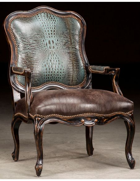 Croc Leather Accent Chair