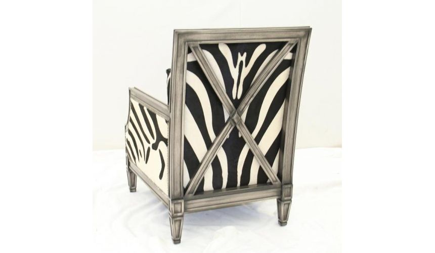CHAIRS, Leather, Upholstered, Accent Luxurious Savanna After Dusk Chrome Accent Chair