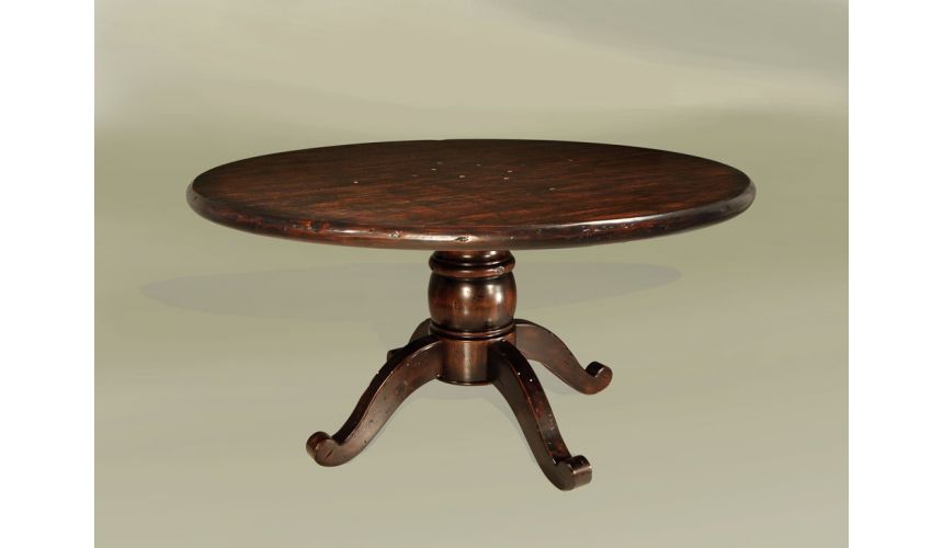 Rustic High End Dinning Room 60 Round, 60 Round Dark Wood Table