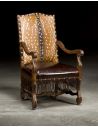 Dining Chairs Luxury Upholstered Furniture, Deer Hide and Leather Arm Chair