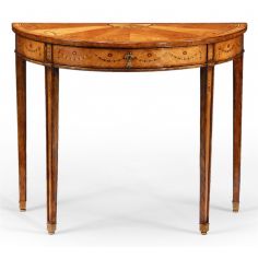 Console & Sofa Tables Demilune console parquetry inlay table