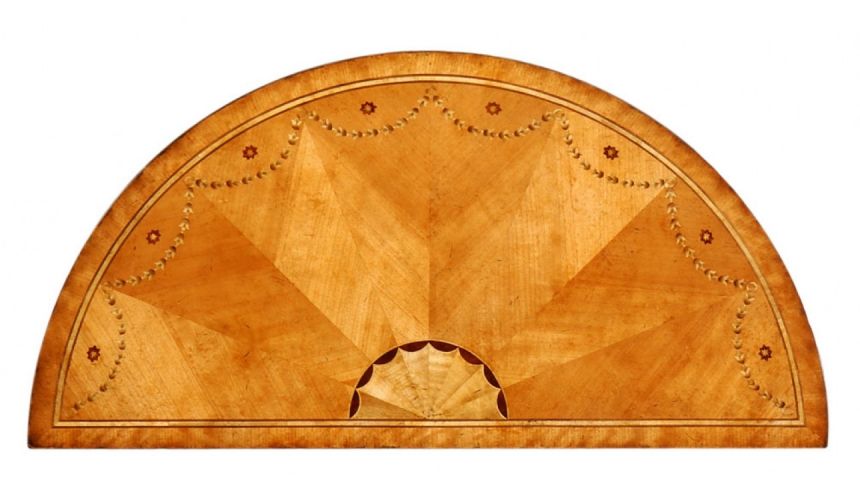 Console & Sofa Tables Demilune console parquetry inlay table