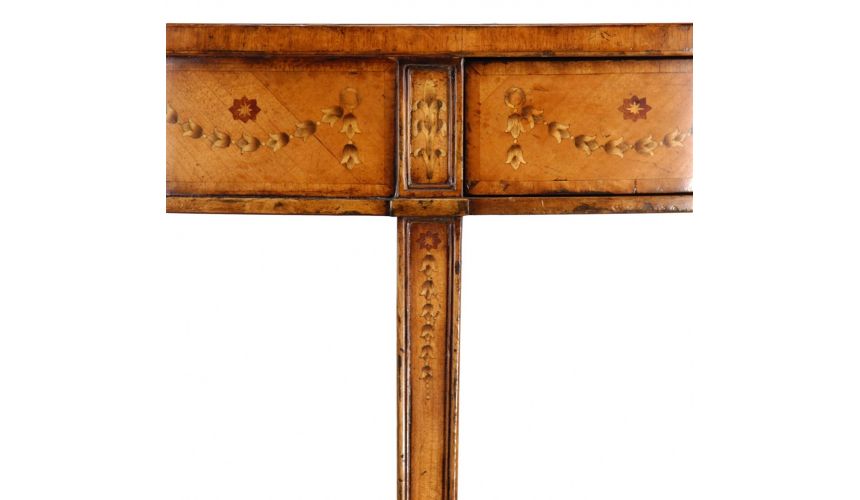 Console & Sofa Tables Demilune console parquetry inlay table