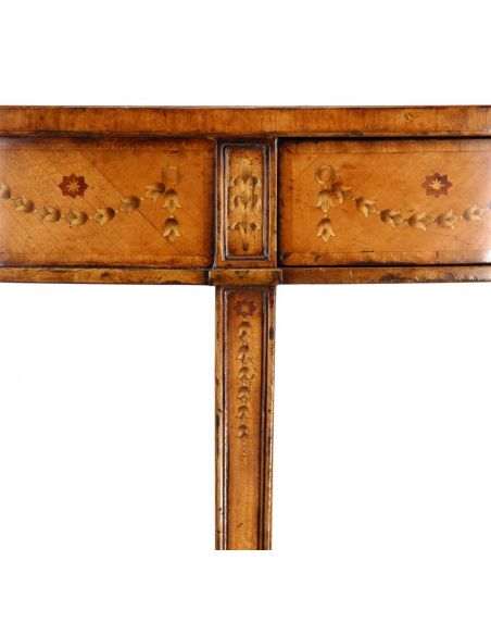 Console & Sofa Tables Demilune console parquetry inlay table