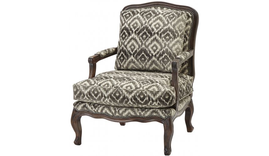 Luxury Leather & Upholstered Furniture Traditional Upholstered Arm Chair