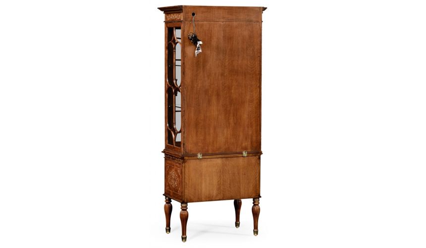 Breakfronts & China Cabinets Slender Display Cabinet in Rectangular Shape-22