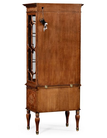 Breakfronts & China Cabinets Slender Display Cabinet in Rectangular Shape-22