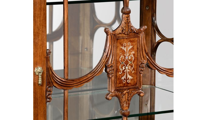 Breakfronts & China Cabinets Slender Display Cabinet in Rectangular Shape-22