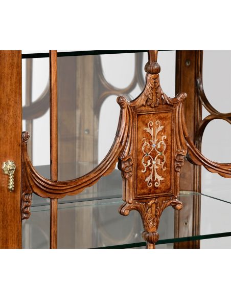 Breakfronts & China Cabinets Slender Display Cabinet in Rectangular Shape-22