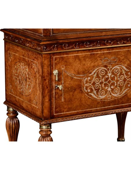 Breakfronts & China Cabinets Slender Display Cabinet in Rectangular Shape-22