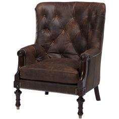 Luxury Leather & Upholstered Furniture Tufted Leather Arm Chair