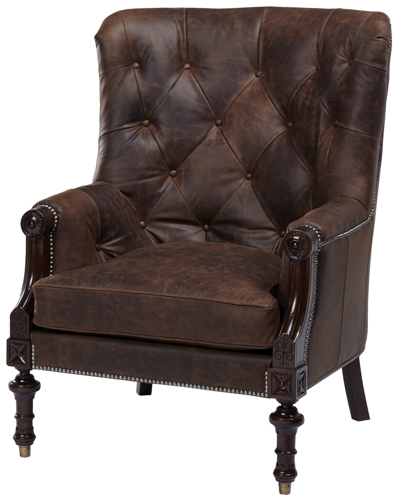 Luxury Leather & Upholstered Furniture Tufted Leather Arm Chair