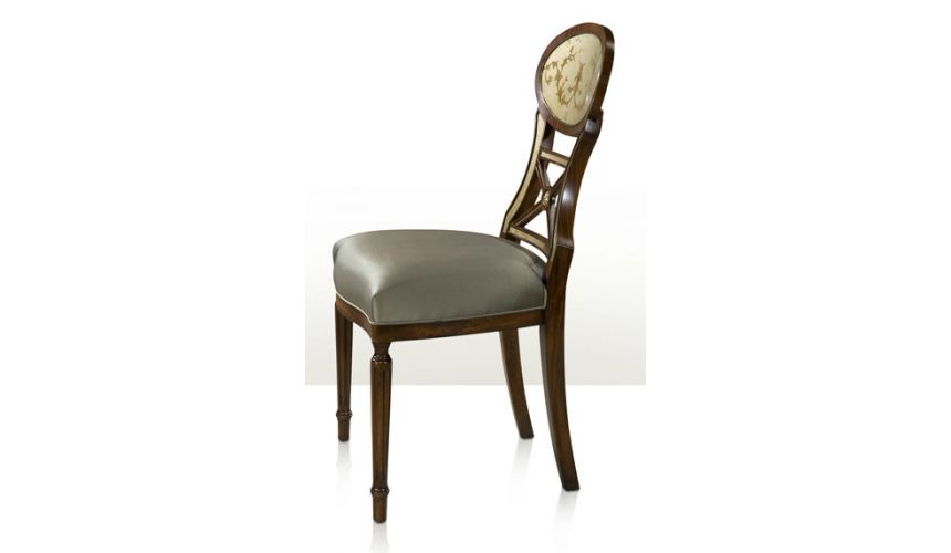 Dining Chairs High end dining room furniture with silvered glomis decoration