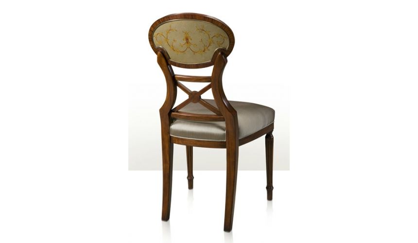 Dining Chairs High end dining room furniture with silvered glomis decoration