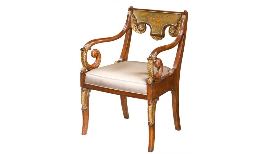 Dining Chairs High end dining room furniture with silvered glomis decoration
