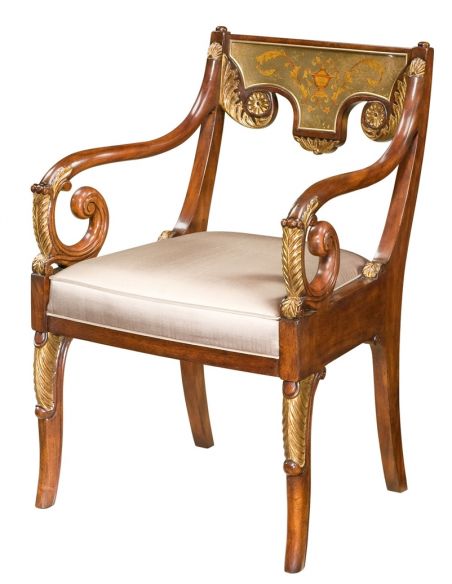 Dining Chairs High end dining room furniture with silvered glomis decoration