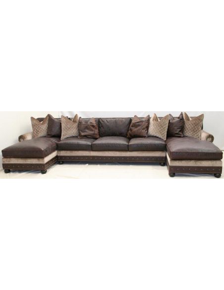 Classy large double chaise sectional sofa 985