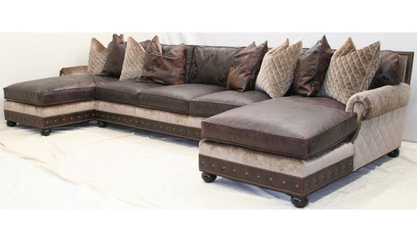 Classy large double chaise sectional sofa 985