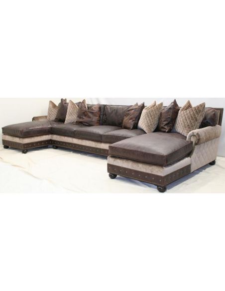 Classy large double chaise sectional sofa 985
