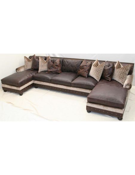 Classy large double chaise sectional sofa 985