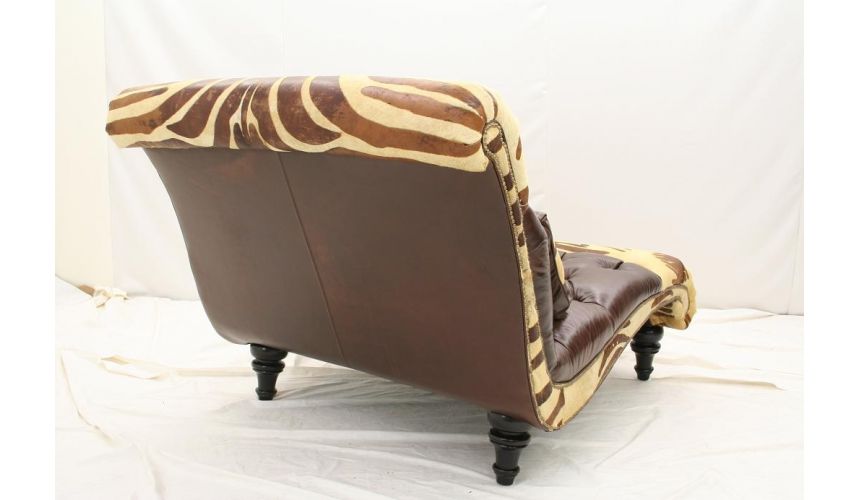 Luxury Leather Double Chaise Tufted