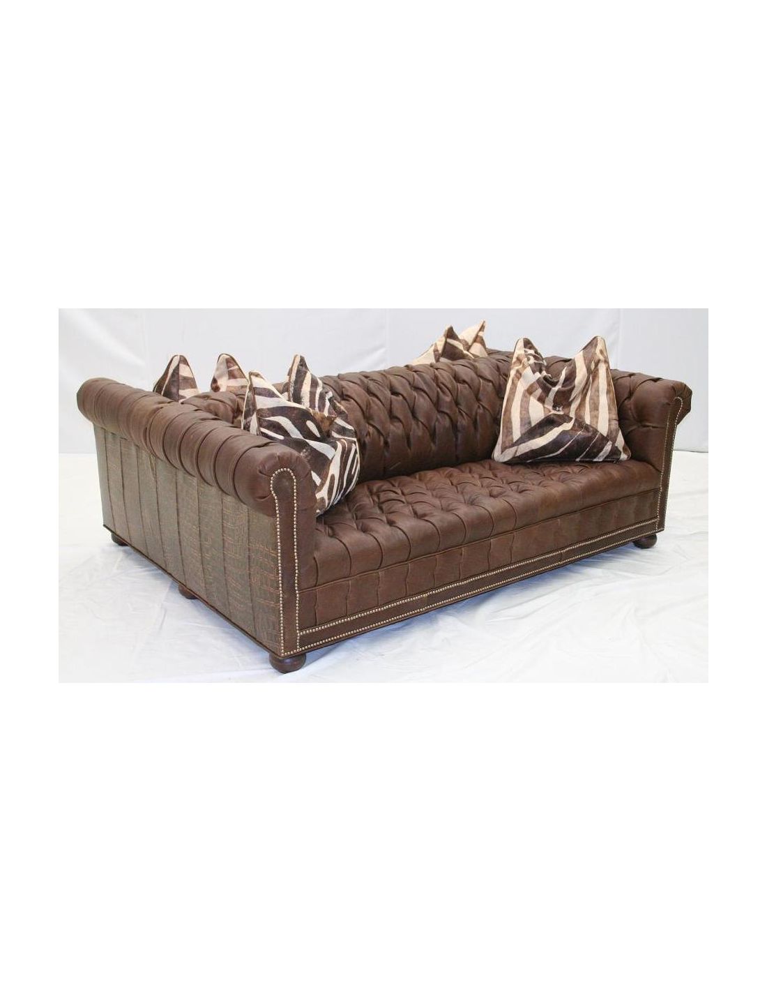 double sided tufted leather sofa high end furniture