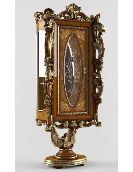 Breakfronts & China Cabinets Elegant Glass Cabinet Round Base