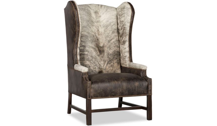 Luxury Leather & Upholstered Furniture Wingback Accent Chair