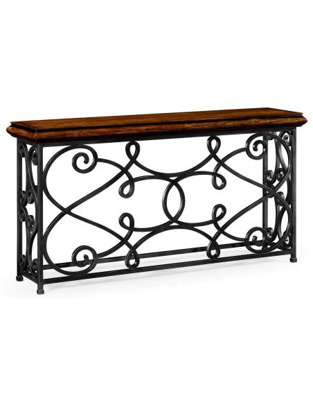 Simple Rectangular Console Table with Iron Base