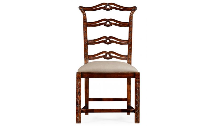 Dining Chairs Mahogany Floral Ladder Back Dining Chair