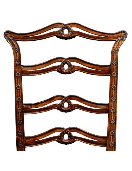 Dining Chairs Mahogany Floral Ladder Back Dining Chair