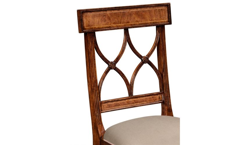 Dining Chairs Regency Style Crotch Walnut Dining Chair