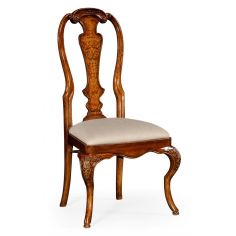 Dining Chairs Dutch Style Dining Side Chair with Floral Marquetry
