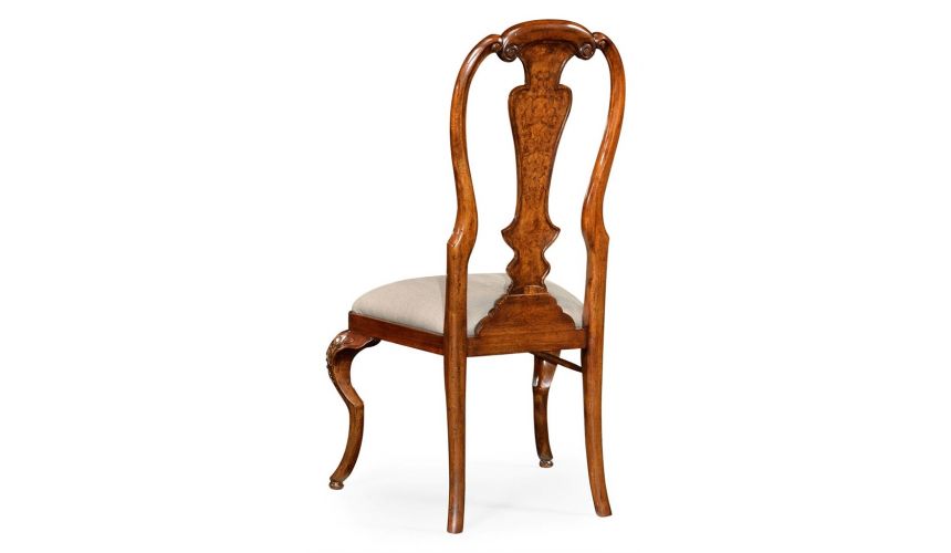 Dining Chairs Dutch Style Dining Side Chair with Floral Marquetry