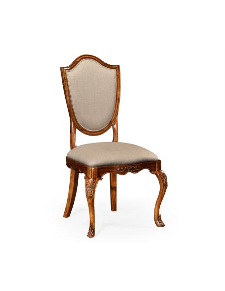Upholstered Side Dining Chair with Cabriole Legs