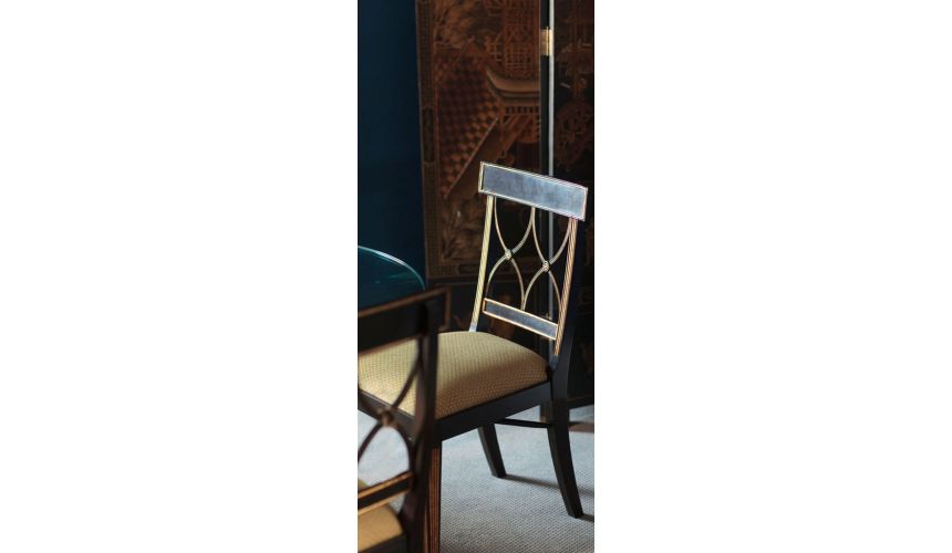 Dining Chairs Regency Ebony Color Side Dining Chair