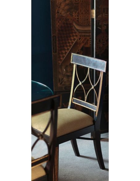 Dining Chairs Regency Ebony Color Side Dining Chair