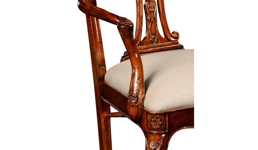 Dining Chairs 18th Century Mahogany Dining Armchair with Cabriole Legs
