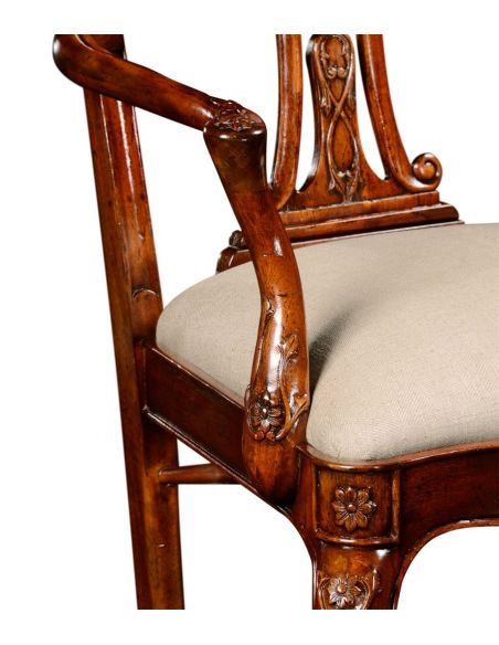 Dining Chairs 18th Century Mahogany Dining Armchair with Cabriole Legs