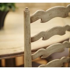 Dining Chairs Country Style Grey Ladder Back Dining Side Chair 2