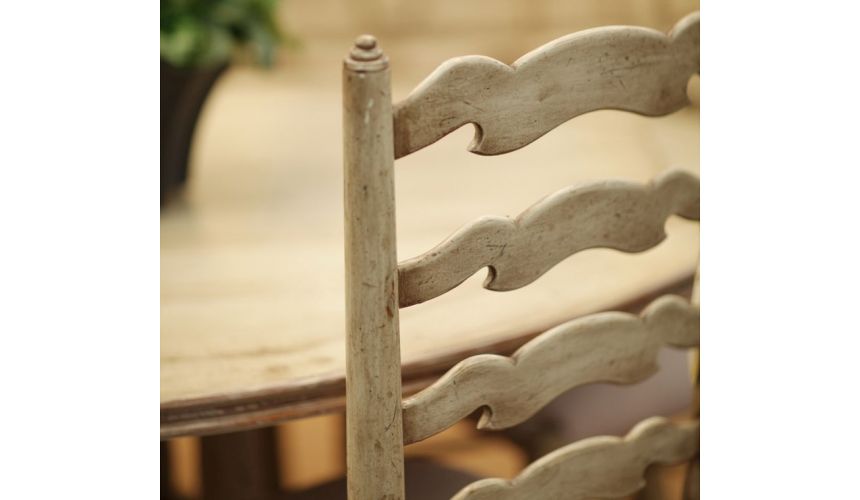 Dining Chairs Country Style Grey Ladder Back Dining Side Chair