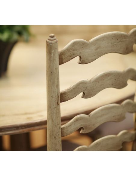 Dining Chairs Country Style Grey Ladder Back Dining Side Chair